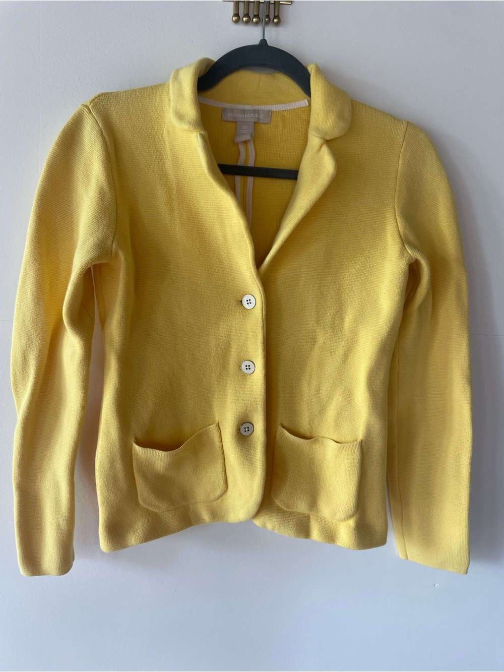 Banana Republic Yellow Notch-Collar Knit Blazer